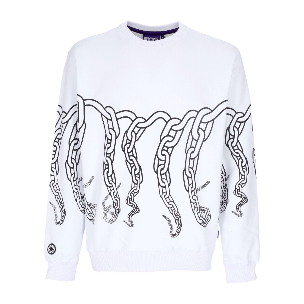 felpa leggera girocollo uomo chain crewneck WHITE