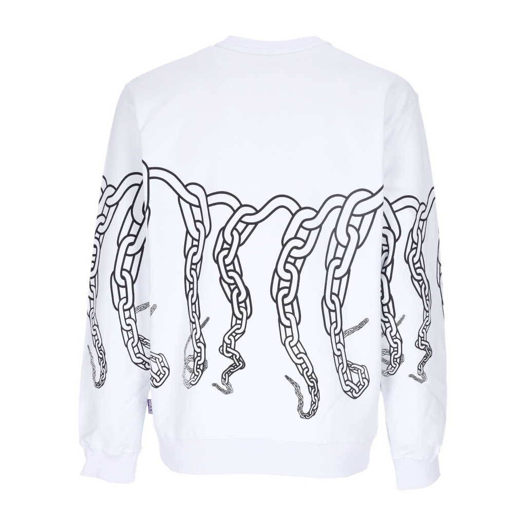 felpa leggera girocollo uomo chain crewneck WHITE