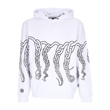 felpa leggera cappuccio uomo chain hoodie WHITE