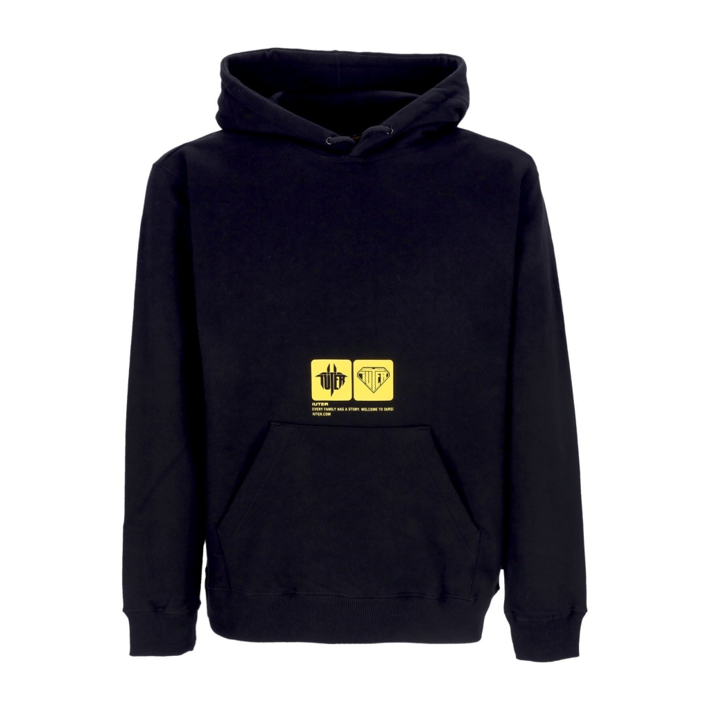 felpa leggera cappuccio uomo tab hoodie BLACK