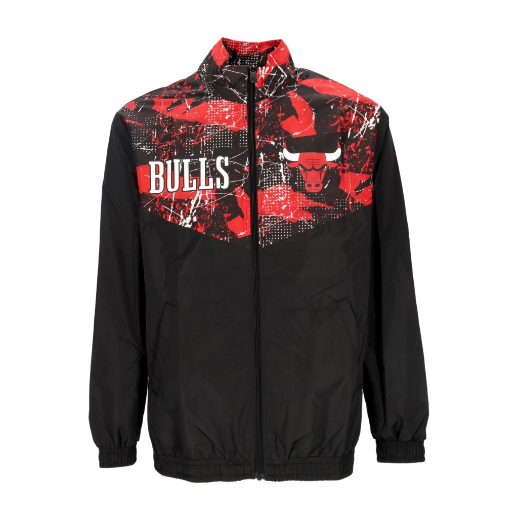 giacca tuta uomo nba all over print panel track jacket chibul BLACK/FRONT DOOR RED