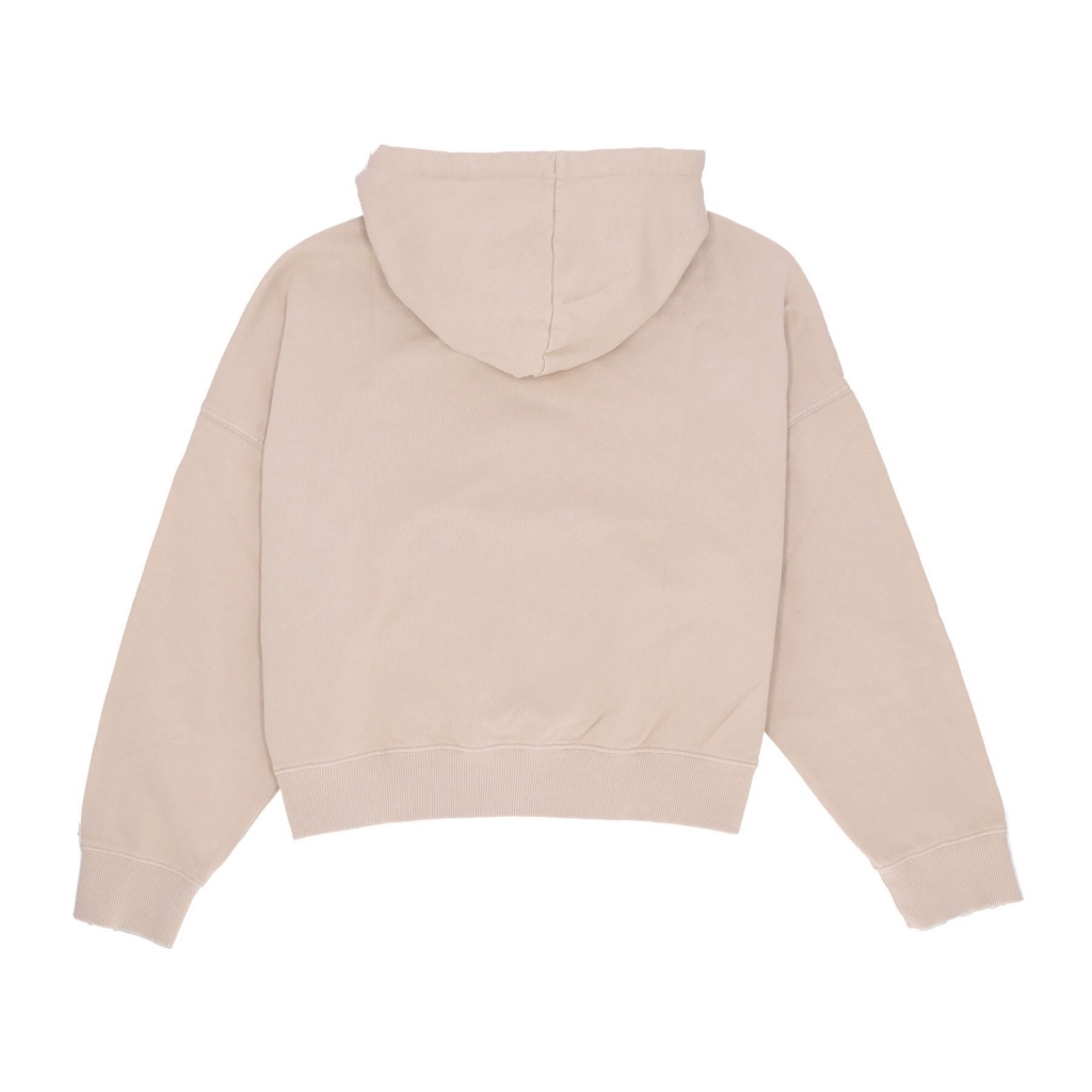 felpa leggera cappuccio corta donna logo hoodie OXFORD TAN