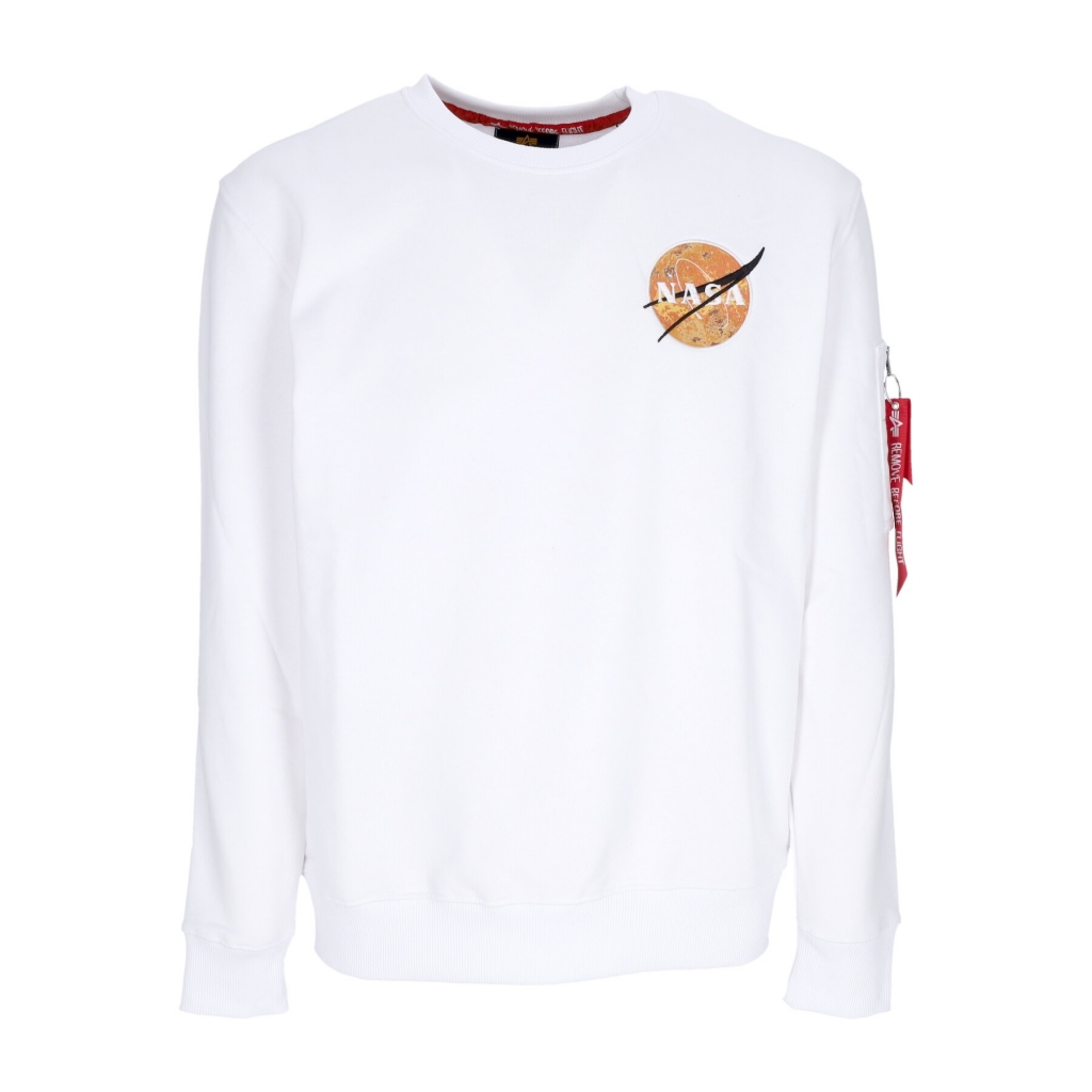 felpa leggera girocollo uomo nasa davinci sweater WHITE