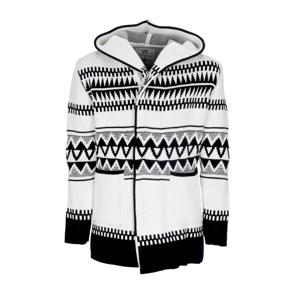 giubbotto uomo hooded l/s cardigan WHITE/BLACK