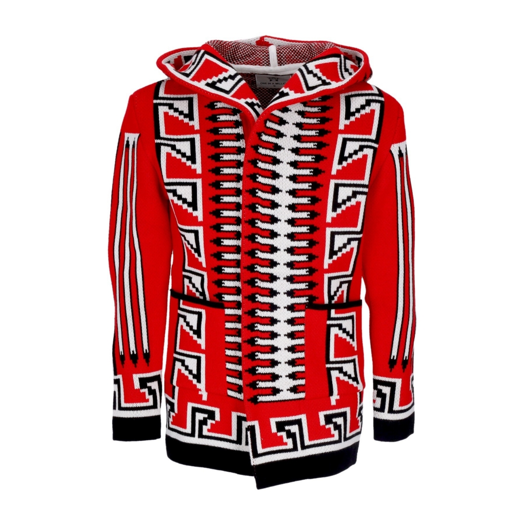 giubbotto uomo hooded l/s cardigan RED/WHITE