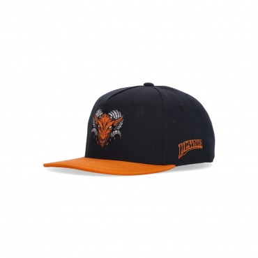 cappellino visiera piatta uomo goat snapback BLACK/ORANGE