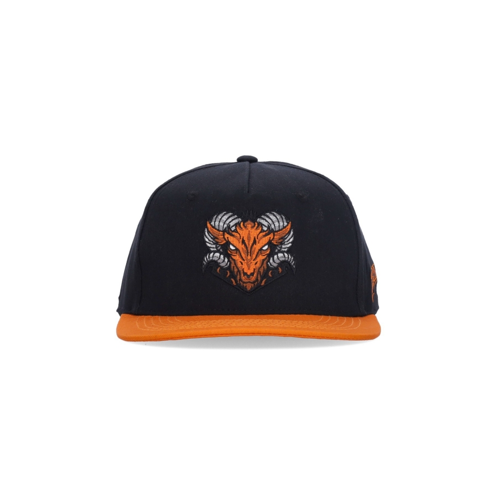 cappellino visiera piatta uomo goat snapback BLACK/ORANGE