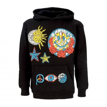 felpa cappuccio uomo mosaic hoodie x smiley BLACK