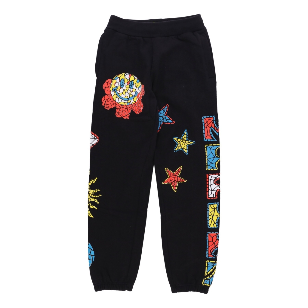 pantalone tuta felpato uomo mosaic sweatpants x smiley BLACK