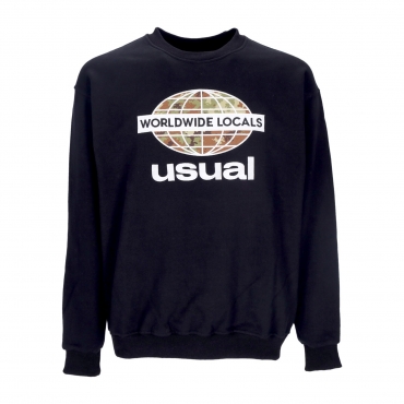 felpa leggera girocollo uomo worldwide locals crewneck BLACK