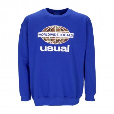 felpa leggera girocollo uomo worldwide locals crewneck BLUE