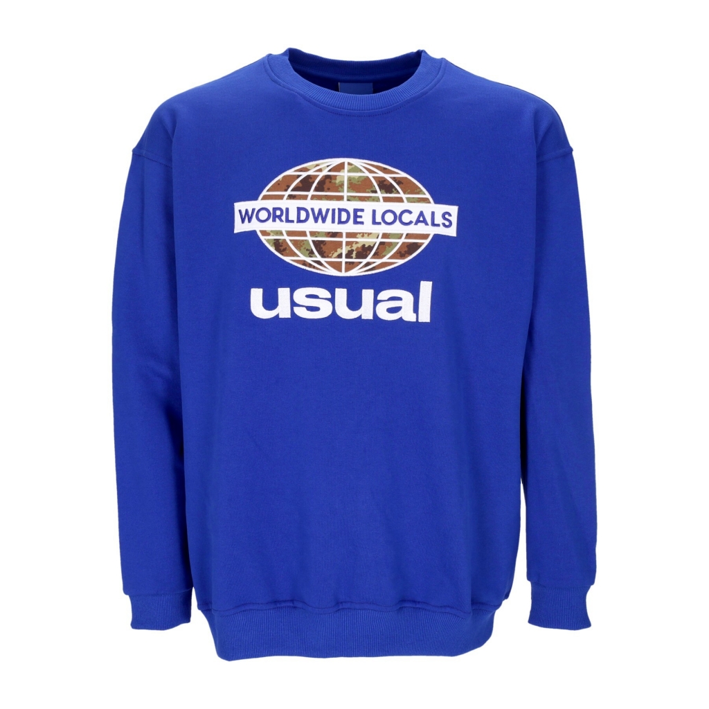 felpa leggera girocollo uomo worldwide locals crewneck BLUE