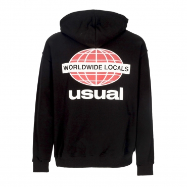 felpa leggera cappuccio uomo worldwide locals hoodie BLACK