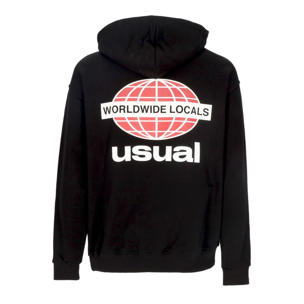 felpa leggera cappuccio uomo worldwide locals hoodie BLACK