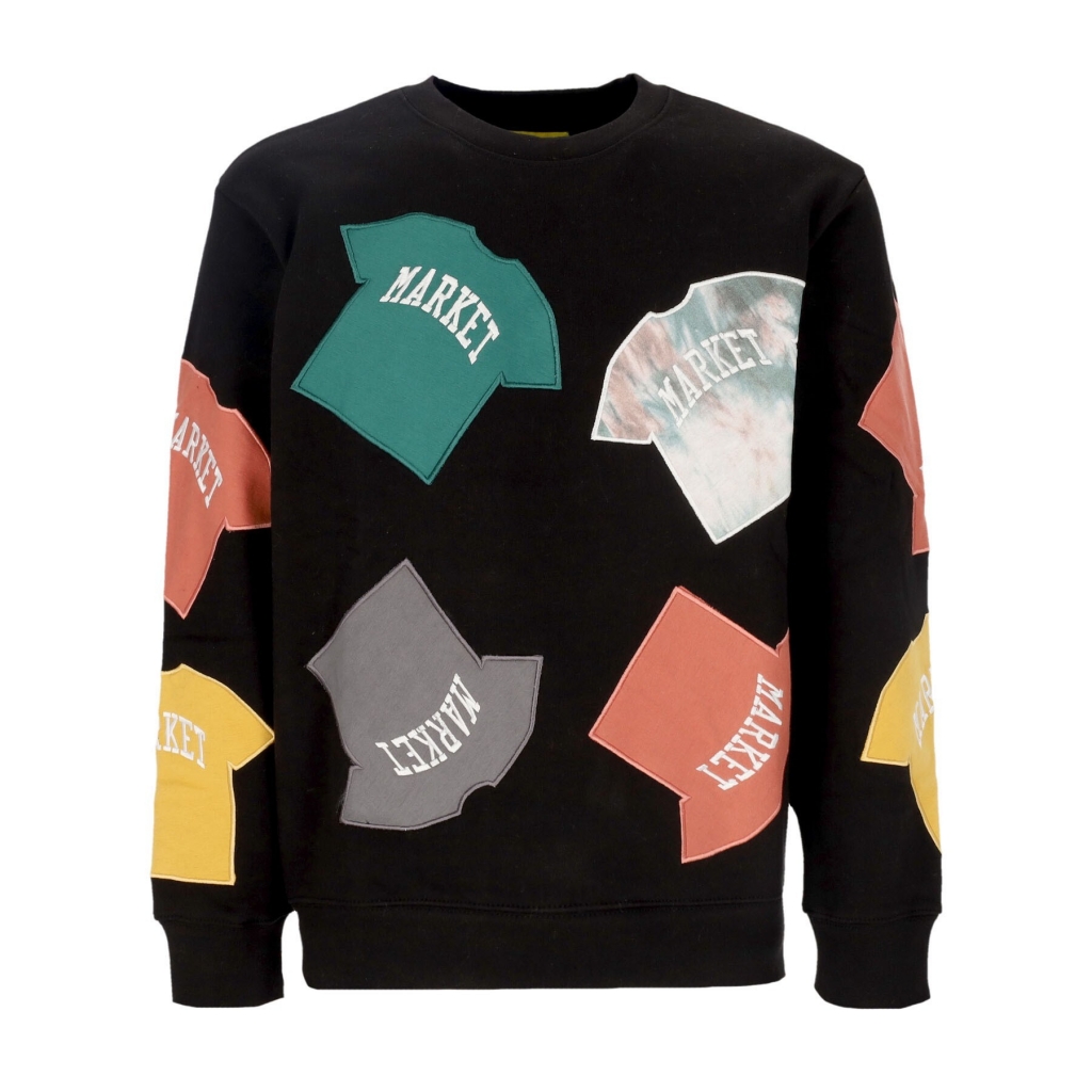 felpa girocollo uomo patch crewneck BLACK