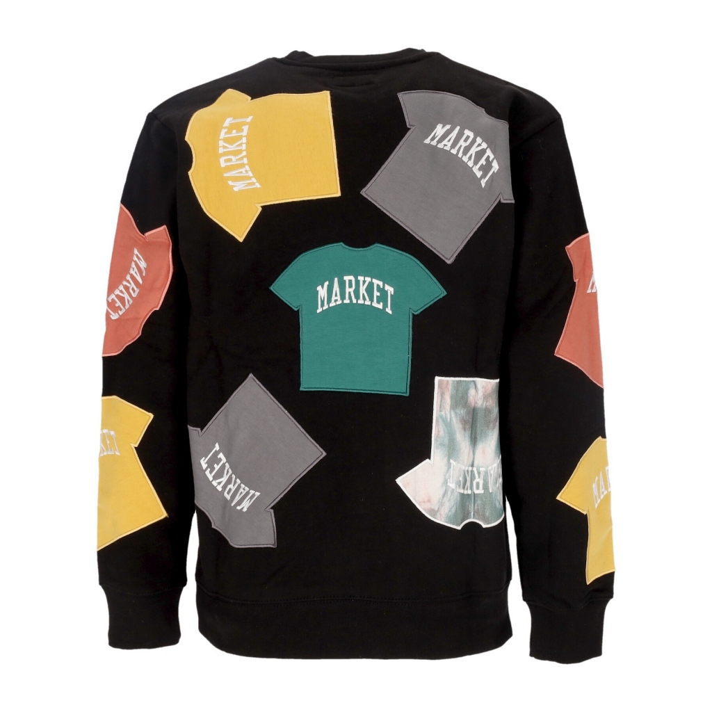 felpa girocollo uomo patch crewneck BLACK