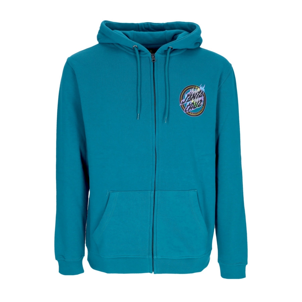 felpa cappuccio zip uomo holo flamed dot zip hood VERDIGRIS