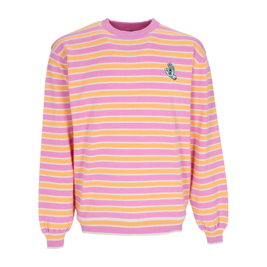 maglione leggero donna mini hand knit crewneck PINK/ORANGE STRIPE