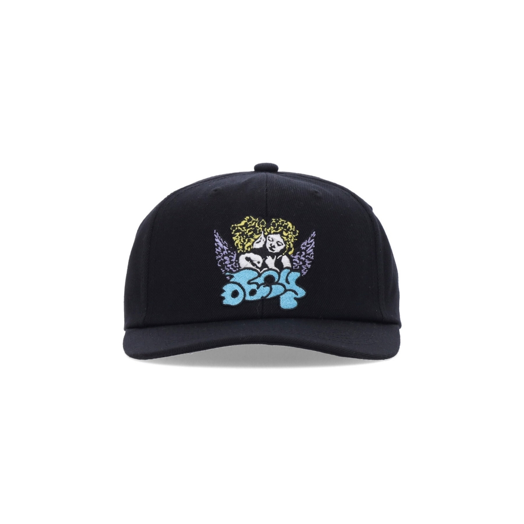 cappellino visiera piatta uomo angel 6 panel snapback BLACK