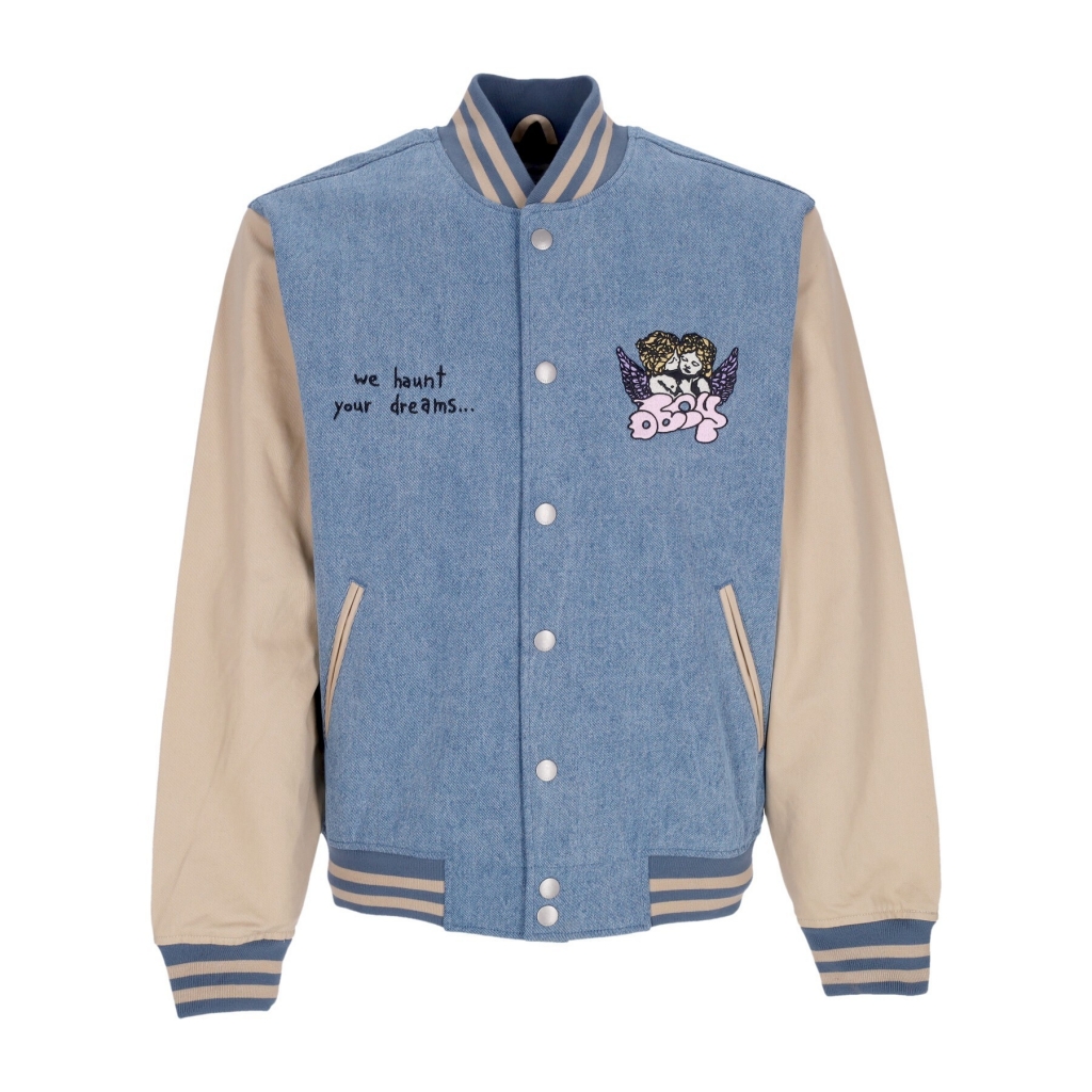 giubbotto uomo care denim varsity jacket LIGHT INDIGO MULTI