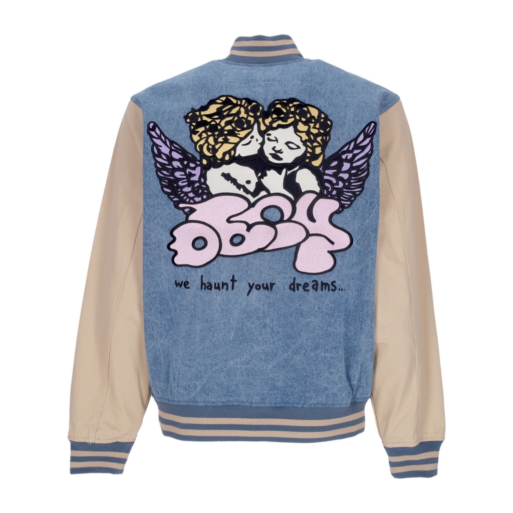 giubbotto uomo care denim varsity jacket LIGHT INDIGO MULTI