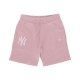 pantalone corto tuta felpato uomo mlb league essentials shorts neyyan ROSE/WHITE