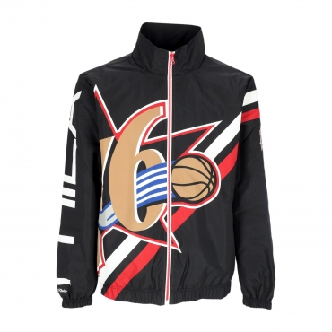 giacca a vento uomo nba exploded logo warm up jacket hardwood classics phi76e BLACK