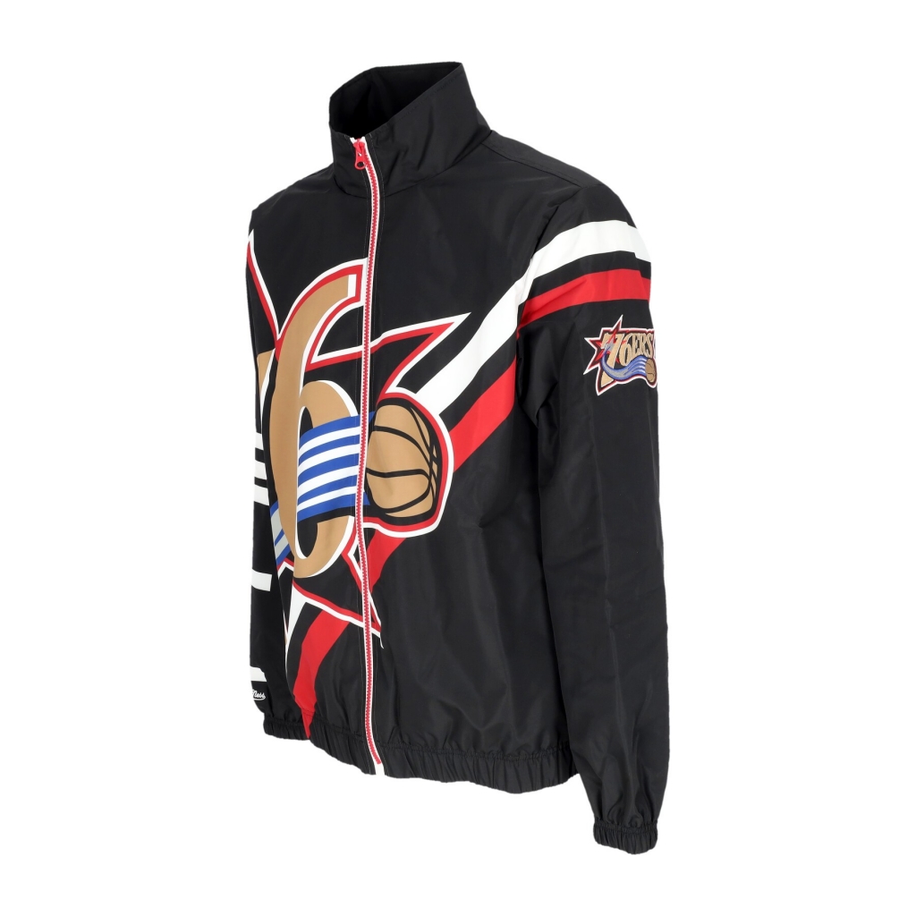 giacca a vento uomo nba exploded logo warm up jacket hardwood classics phi76e BLACK