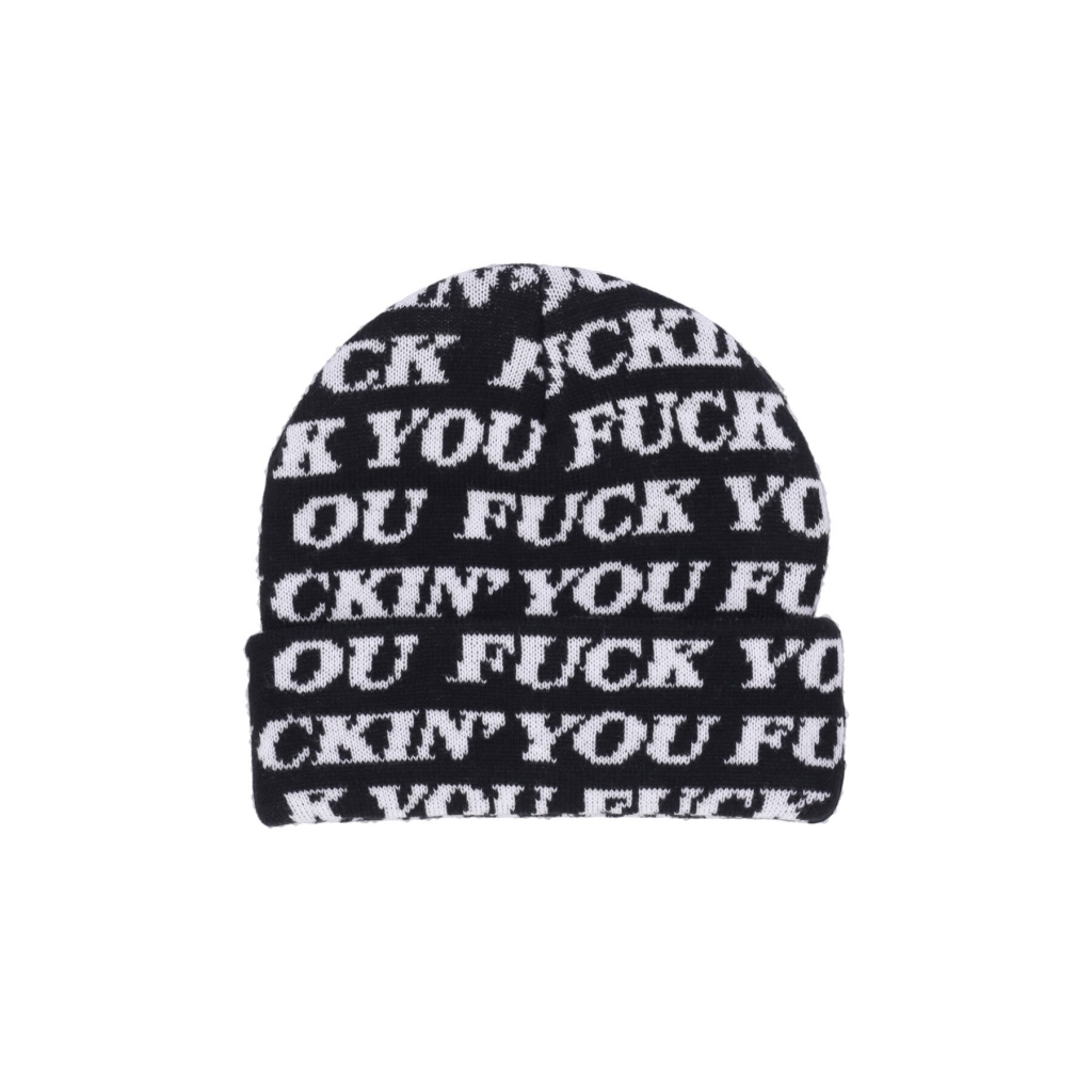 cappello uomo fuckin fuck knit beanie BLACK