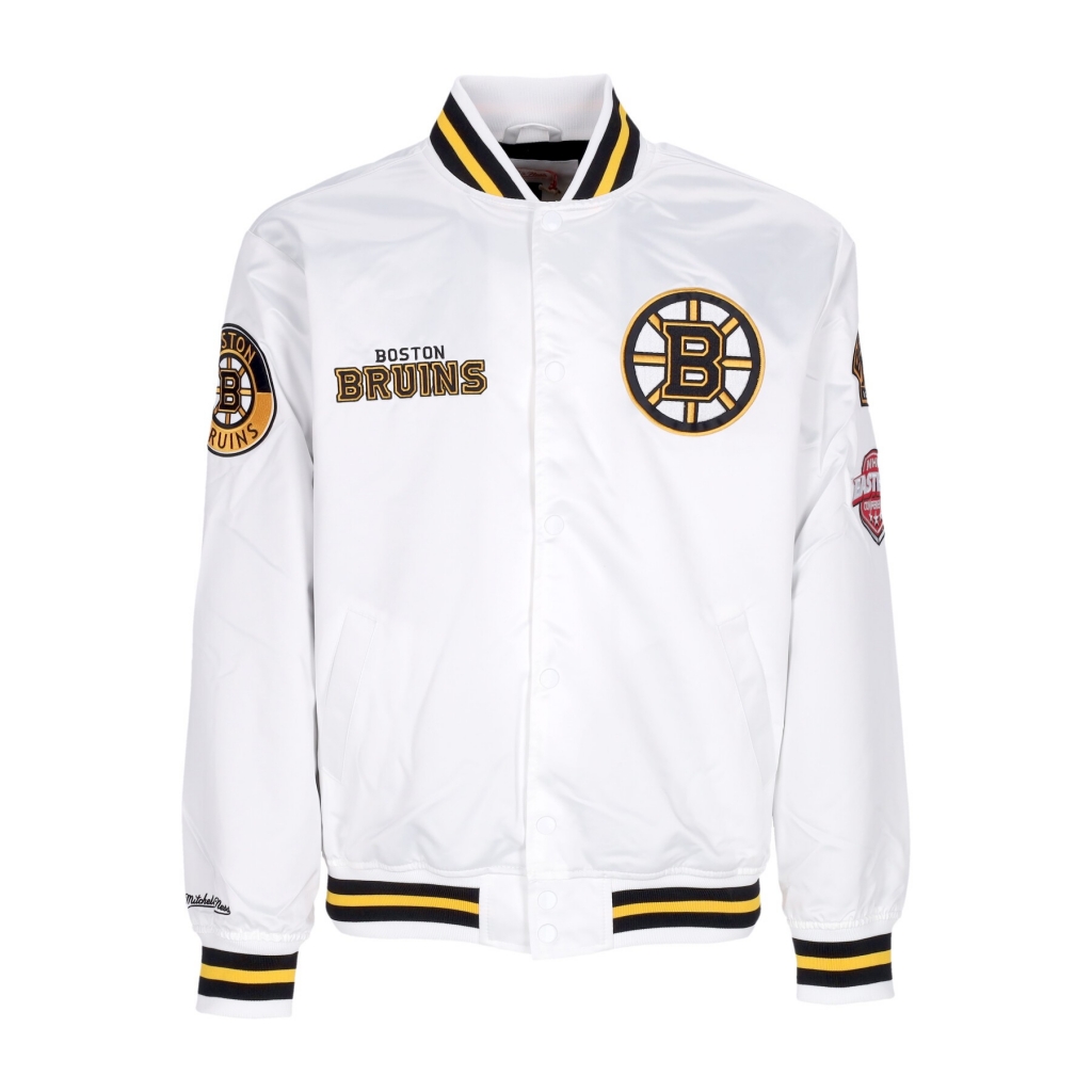 giubbotto bomber uomo nhl hometown lw satin jacket bosbru WHITE