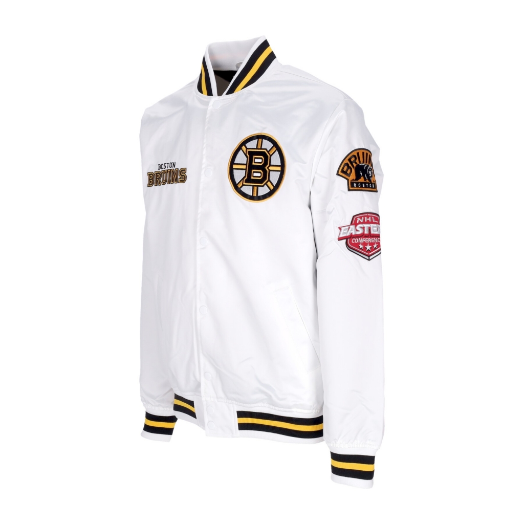 giubbotto bomber uomo nhl hometown lw satin jacket bosbru WHITE