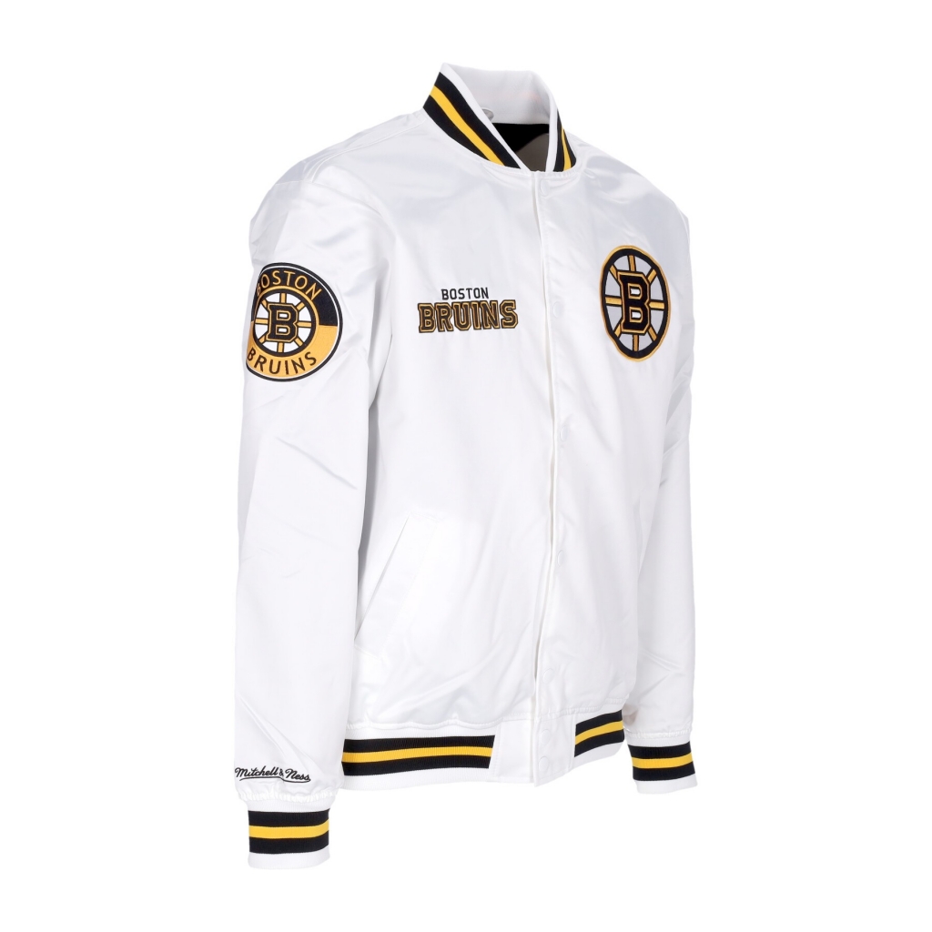 giubbotto bomber uomo nhl hometown lw satin jacket bosbru WHITE