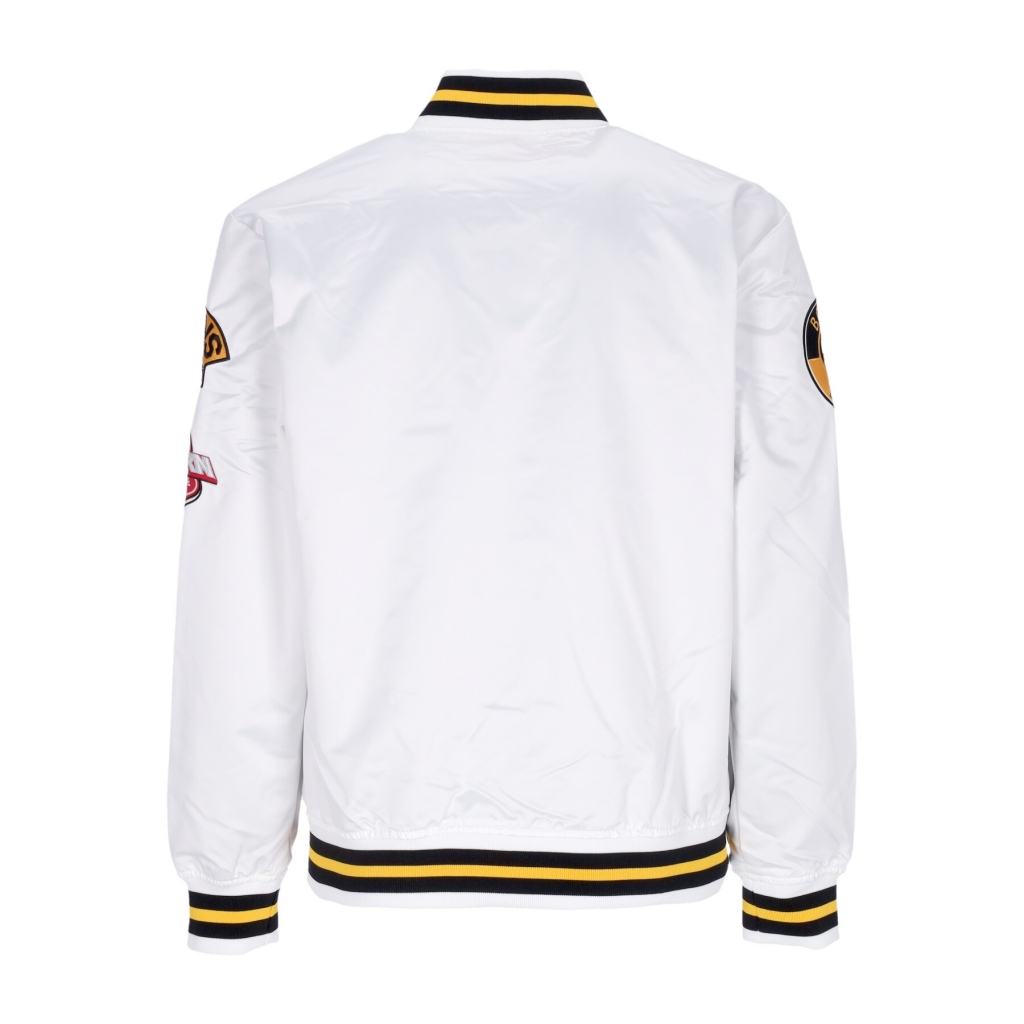 giubbotto bomber uomo nhl hometown lw satin jacket bosbru WHITE