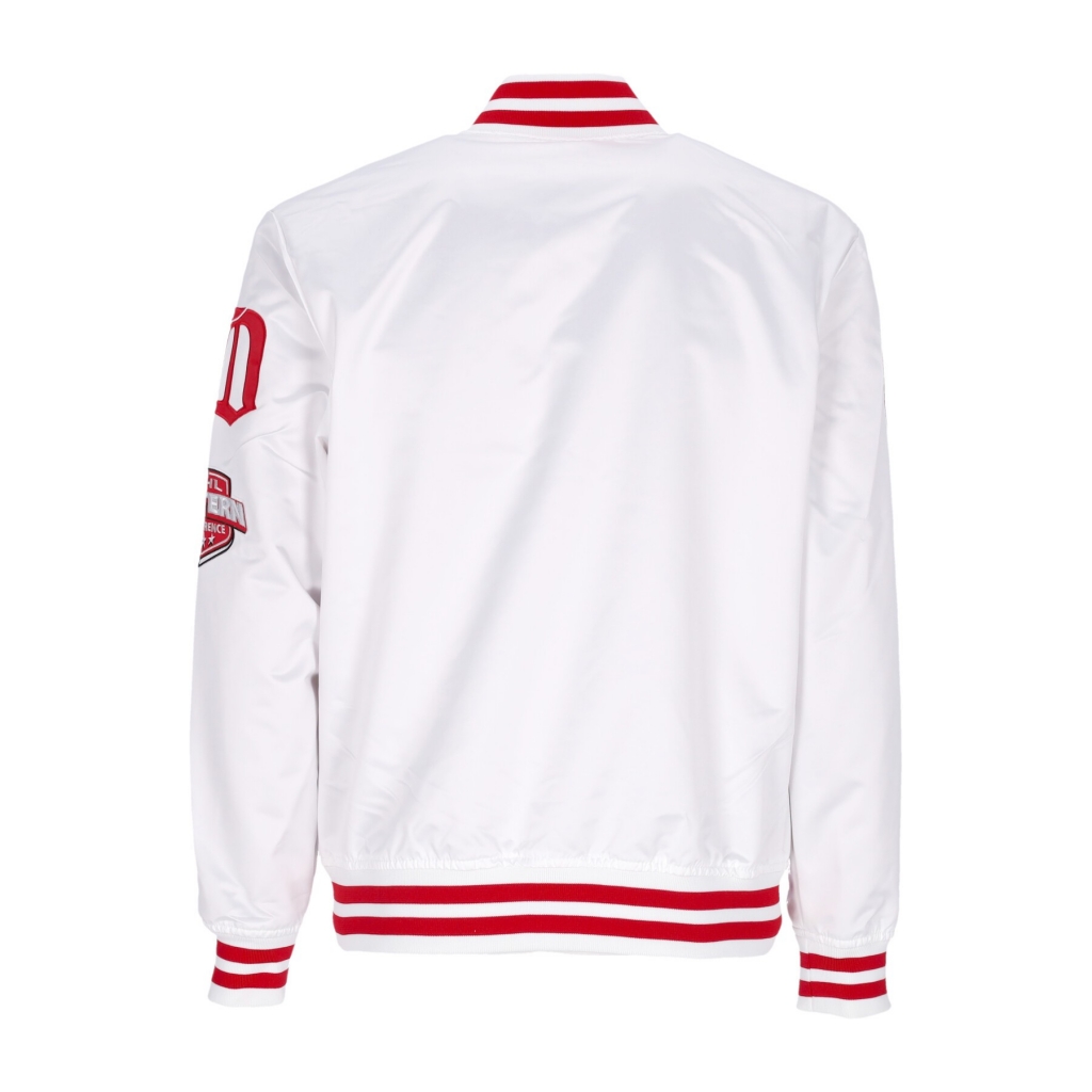 giubbotto bomber uomo nhl hometown lw satin jacket detred WHITE