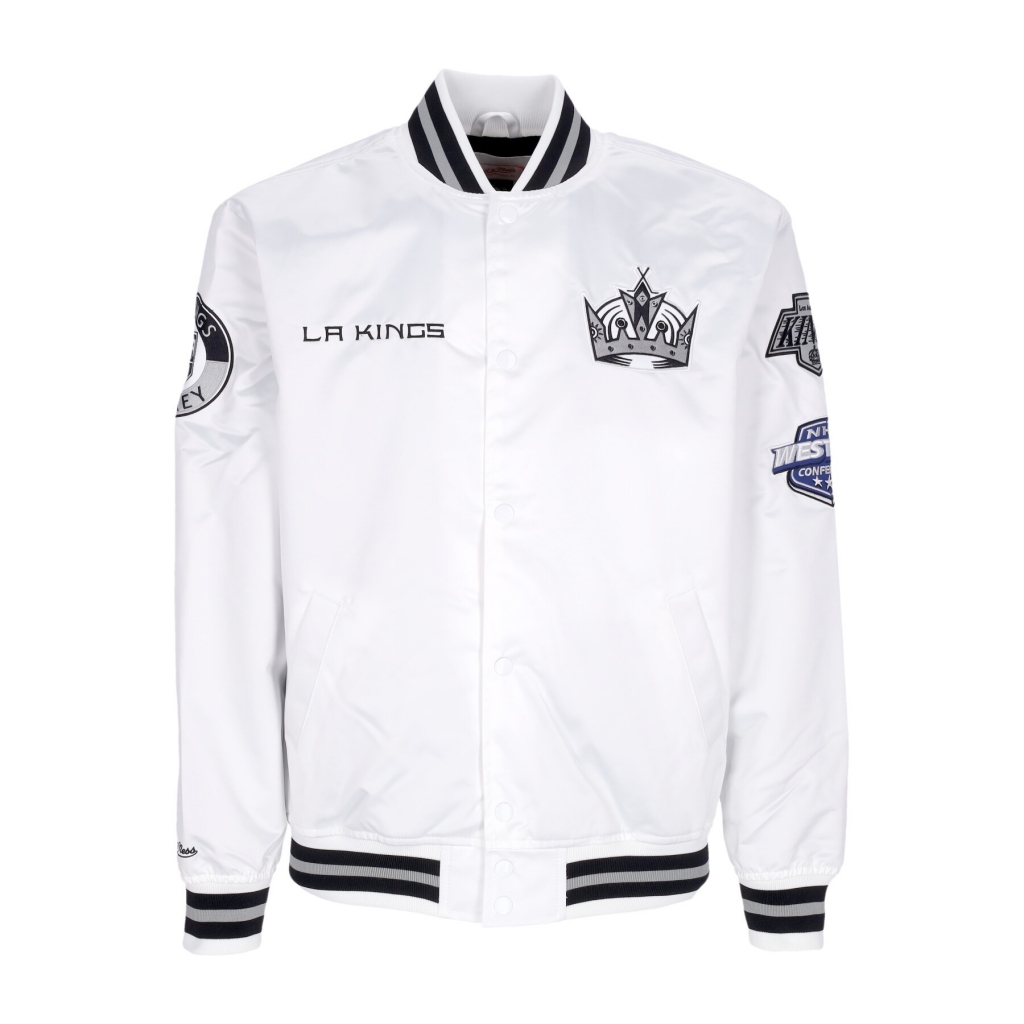 giubbotto bomber uomo nhl hometown lw satin jacket loskin WHITE