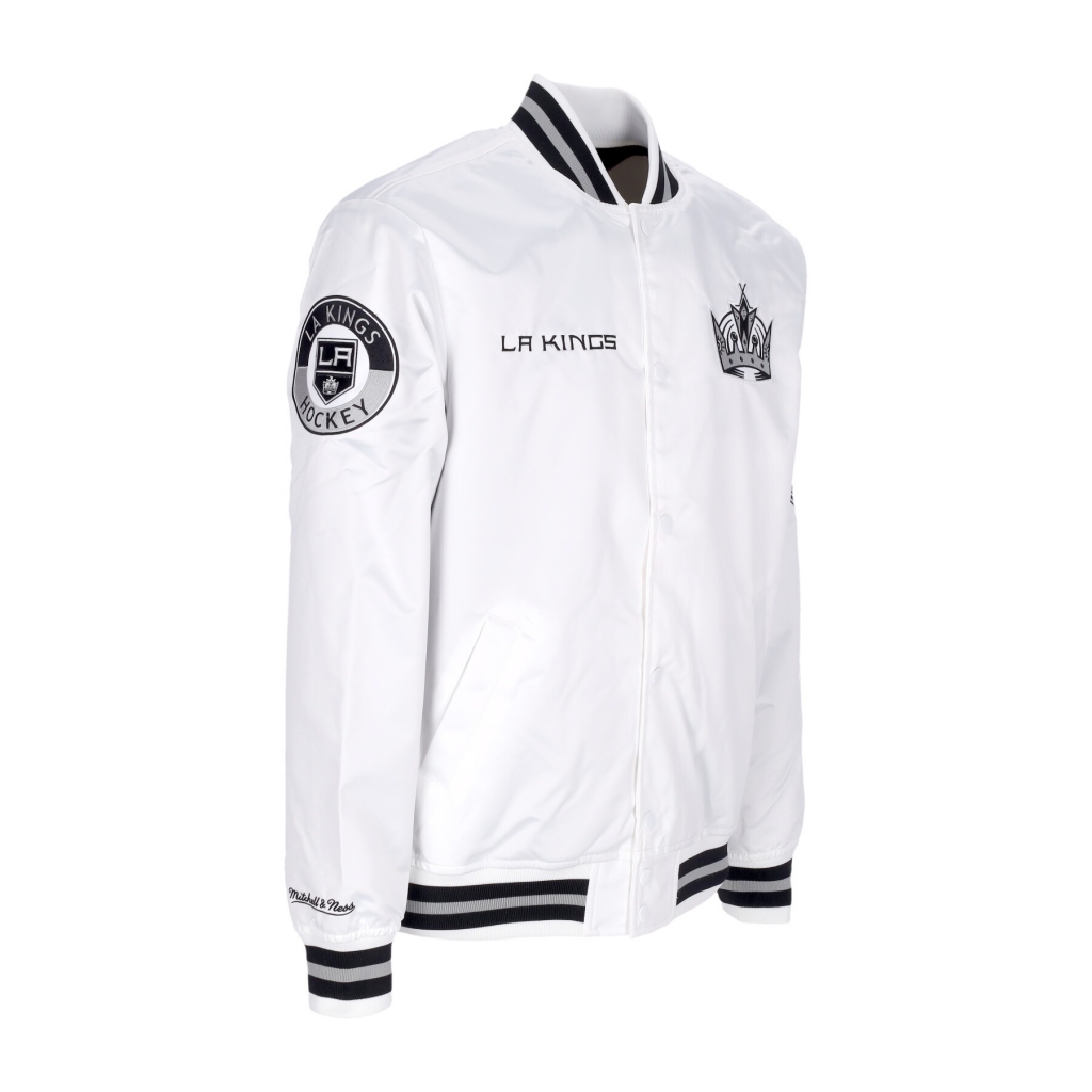 giubbotto bomber uomo nhl hometown lw satin jacket loskin WHITE