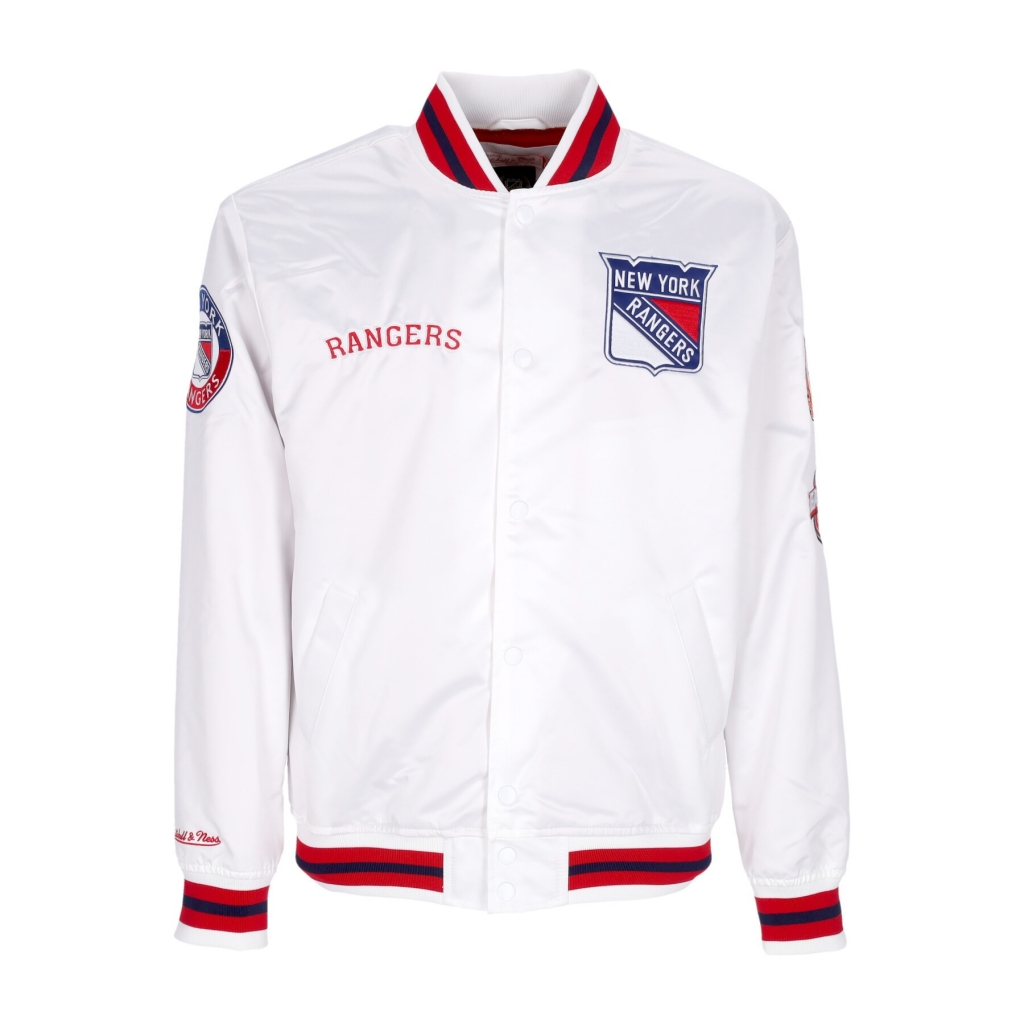 giubbotto bomber uomo nhl hometown lw satin jacket neyran WHITE