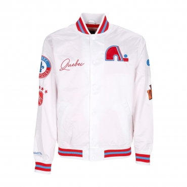 giubbotto bomber uomo nhl hometown lw satin jacket quenor WHITE