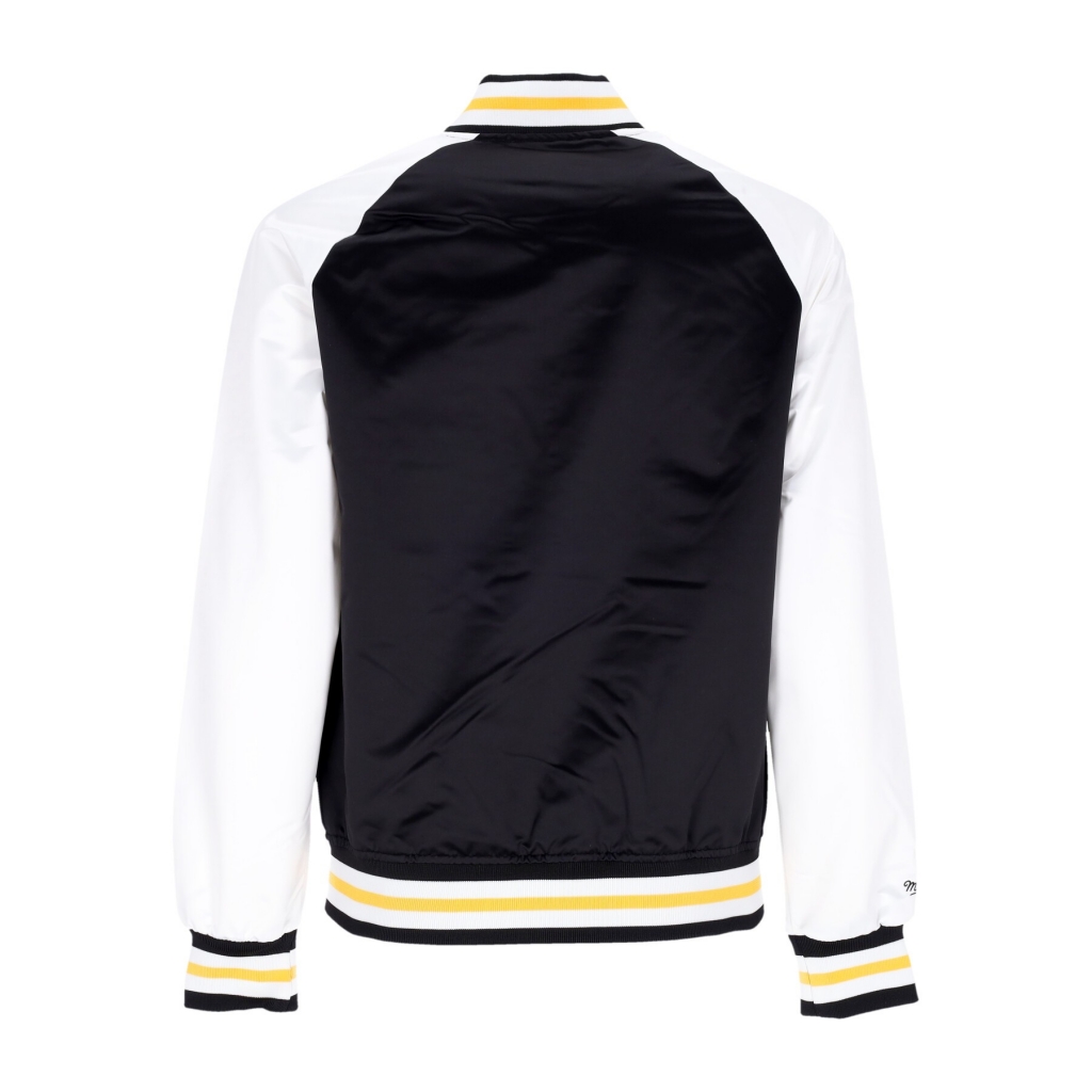 giubbotto bomber uomo nhl primetime lw satin jacket pitpen BLACK