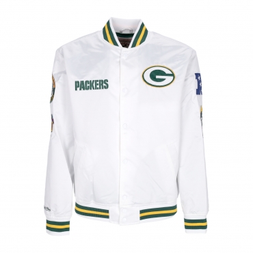 giubbotto bomber uomo nfl hometown lw satin jacket grepac WHITE