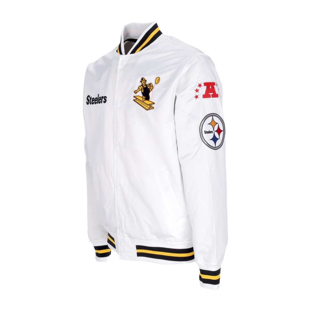 giubbotto bomber uomo nfl hometown lw satin jacket pitste WHITE