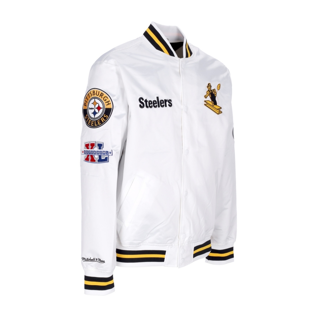 giubbotto bomber uomo nfl hometown lw satin jacket pitste WHITE