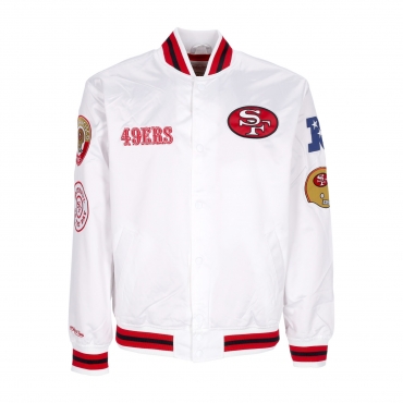 giubbotto bomber uomo nfl hometown lw satin jacket saf49e WHITE