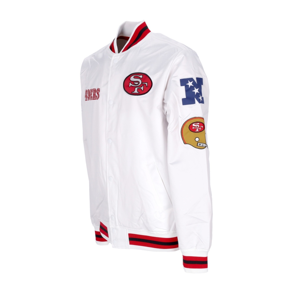 giubbotto bomber uomo nfl hometown lw satin jacket saf49e WHITE