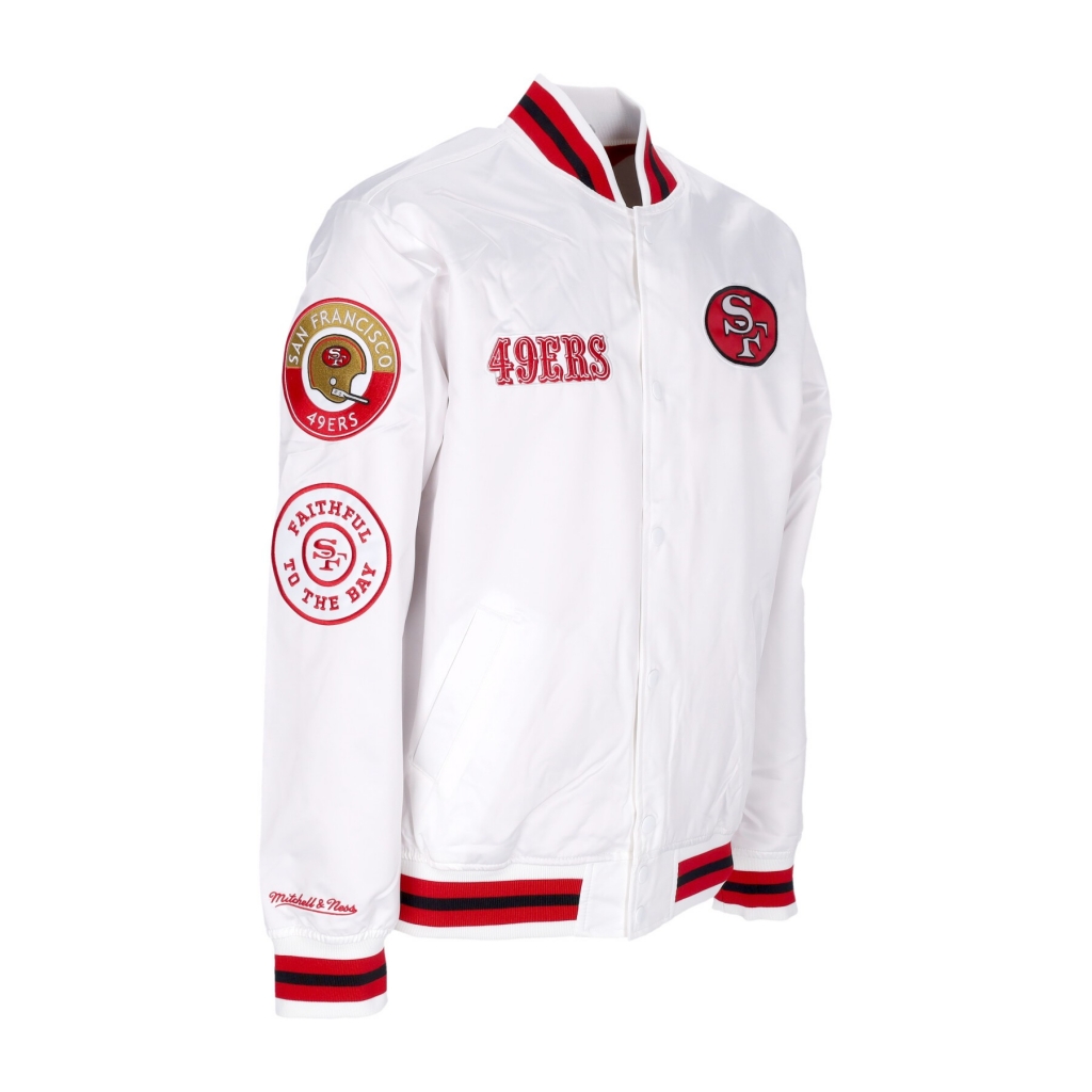 giubbotto bomber uomo nfl hometown lw satin jacket saf49e WHITE