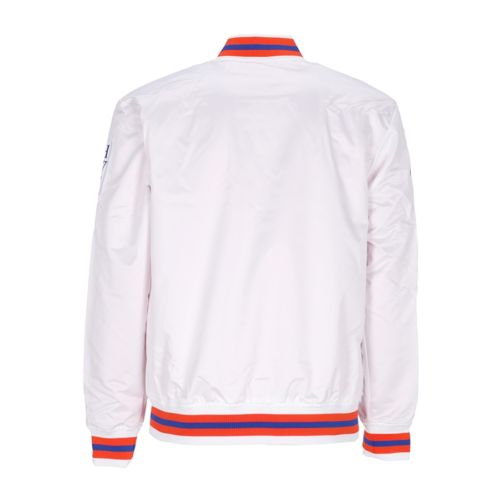 giubbotto bomber uomo nba hometown lw satin jacket hardwood classics neykni WHITE