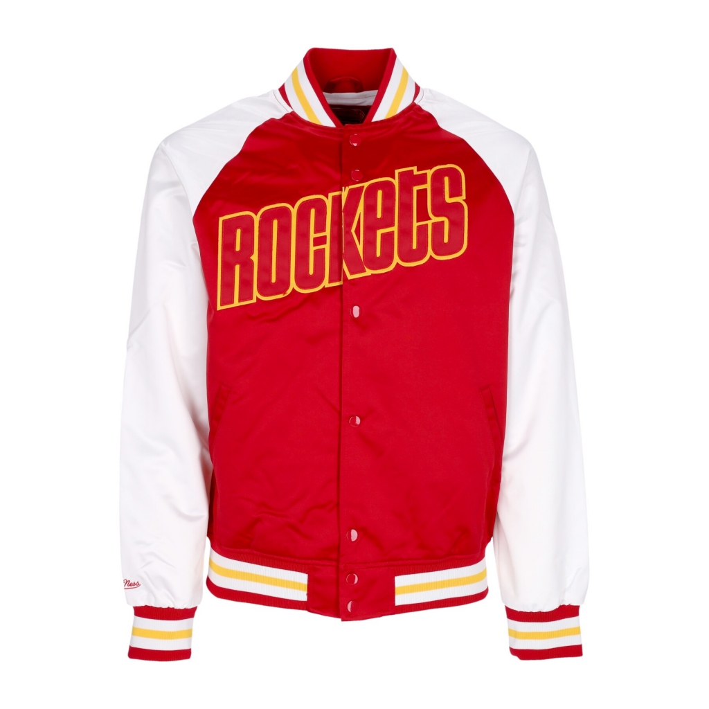 giubbotto bomber uomo nba primetime lw satin jacket hardwood classics houroc SCARLET