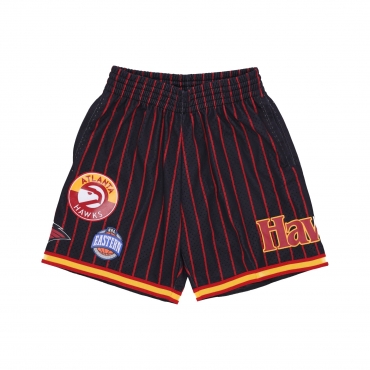 pantaloncino basket uomo nba hometown mesh short hardwood classics atlhaw BLACK/RED