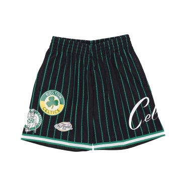 pantaloncino basket uomo nba hometown mesh short hardwood classics boscel BLACK/GREEN