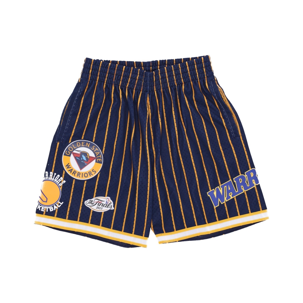 pantaloncino basket uomo nba hometown mesh short hardwood classics golwar NAVY/GOLD